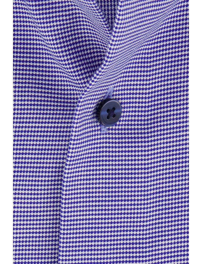 Eterna korte mouw Comfort Fit blauw overhemd gemêleerd