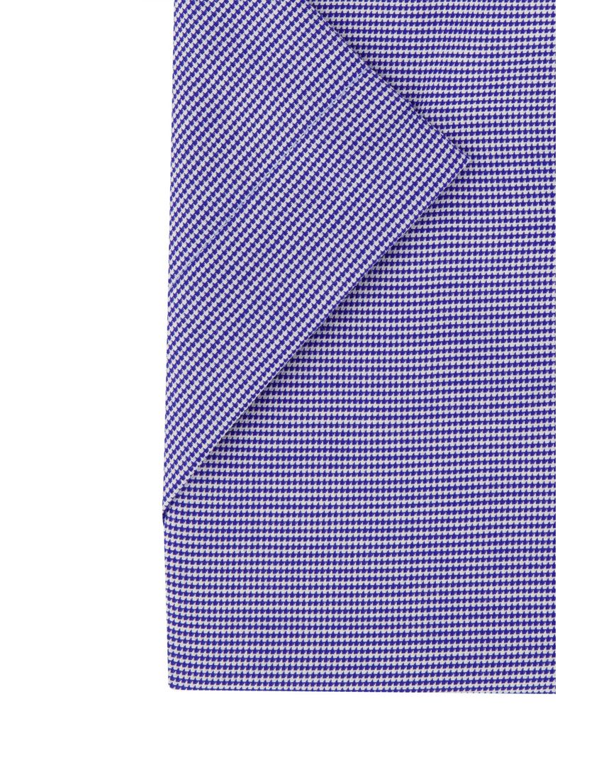Eterna korte mouw Comfort Fit blauw overhemd gemêleerd