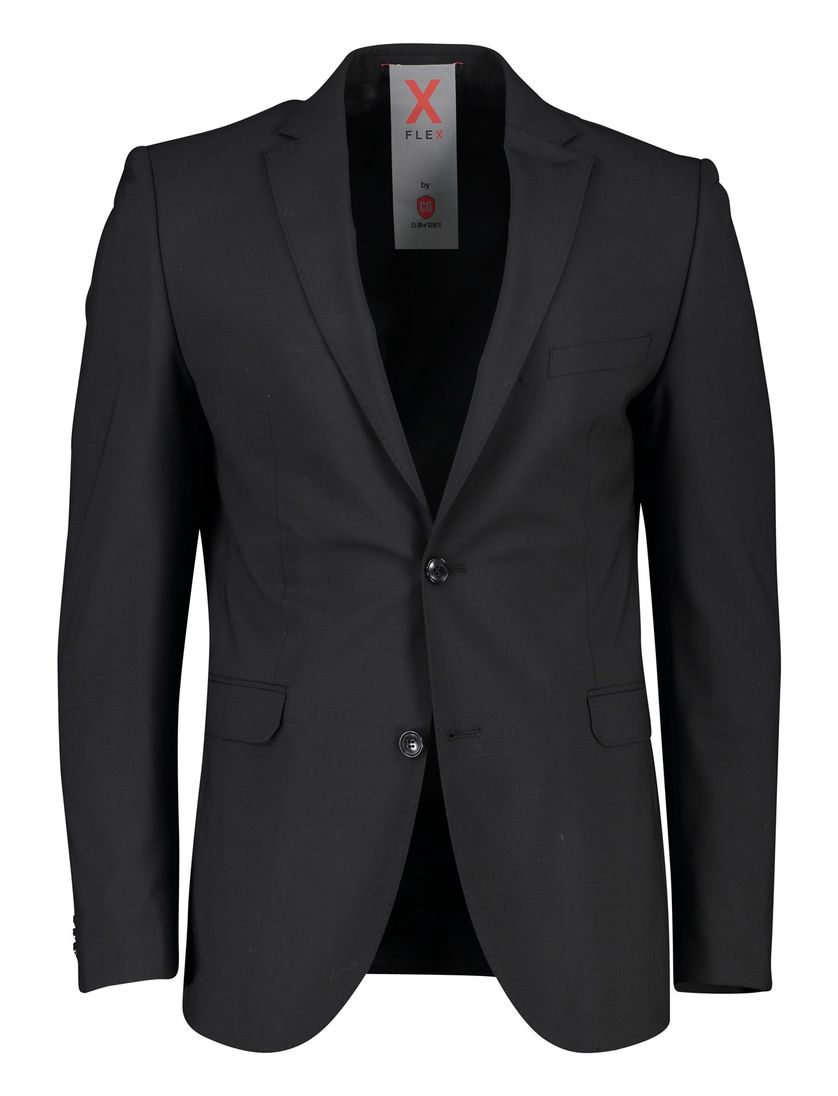 Carl Gross colbert zwart effen wol slim fit borstzak