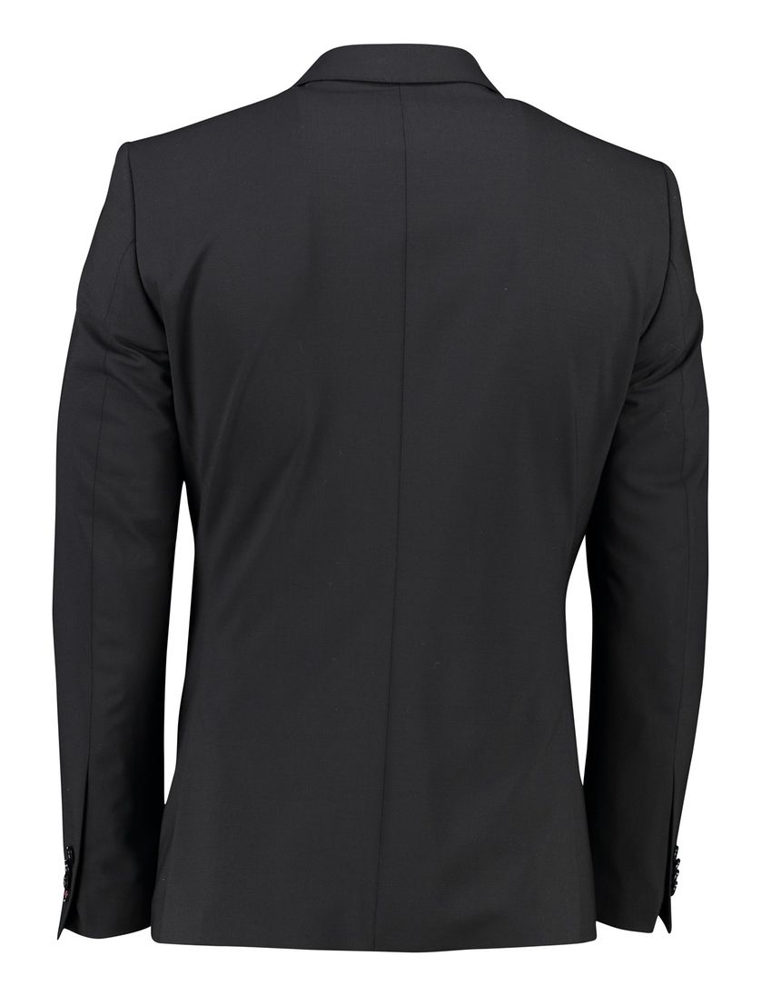 Carl Gross colbert zwart effen wol slim fit borstzak