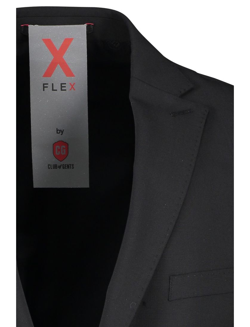 Carl Gross colbert zwart effen wol slim fit borstzak