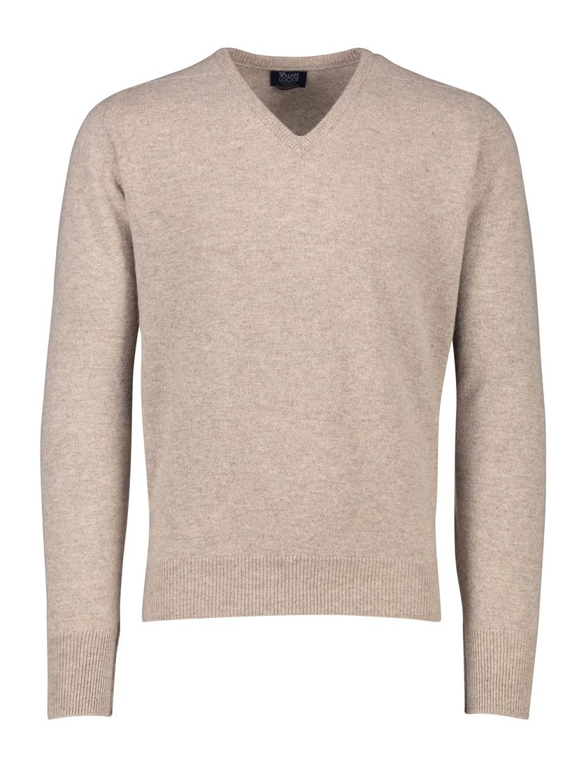 William Lockie lamswol trui beige wijde fit