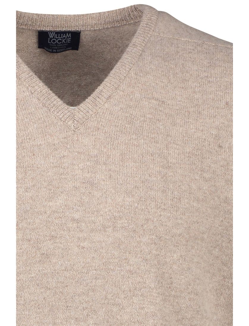 William Lockie lamswol trui beige wijde fit