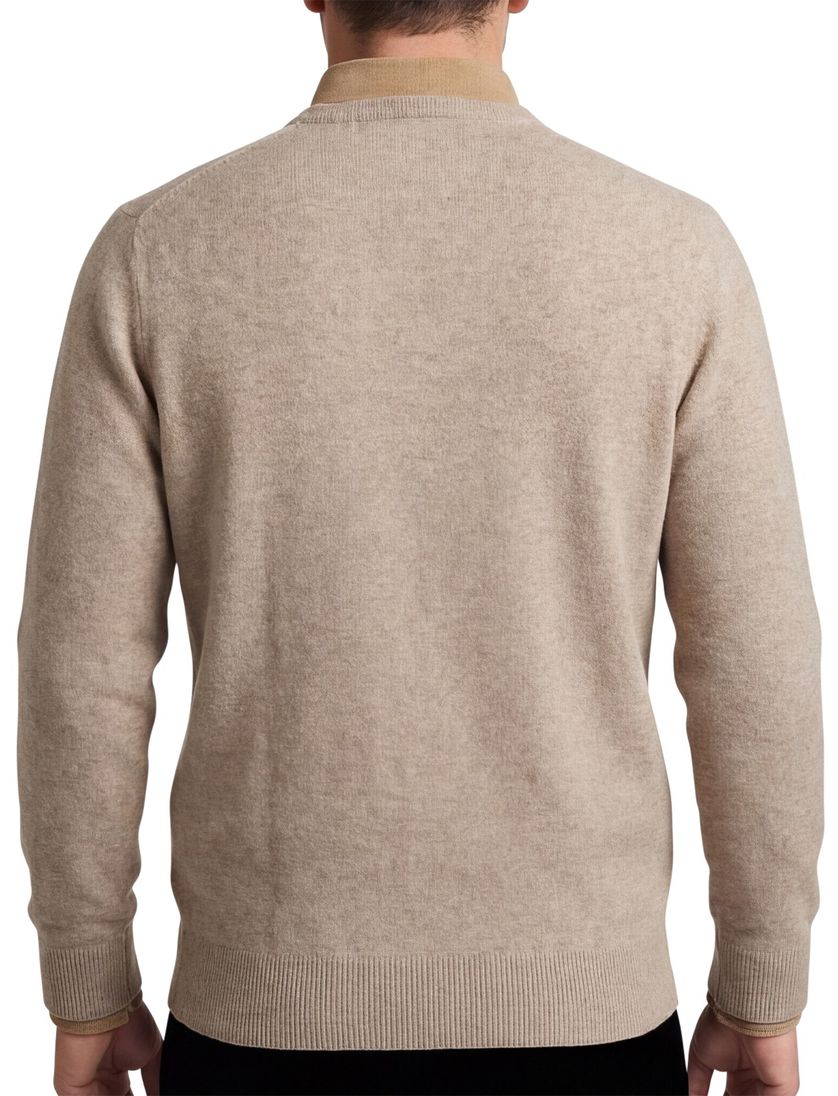 William Lockie lamswol trui beige wijde fit