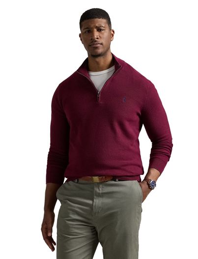 Polo Ralph Lauren Polo Ralph Lauren trui katoen half zip rood effen