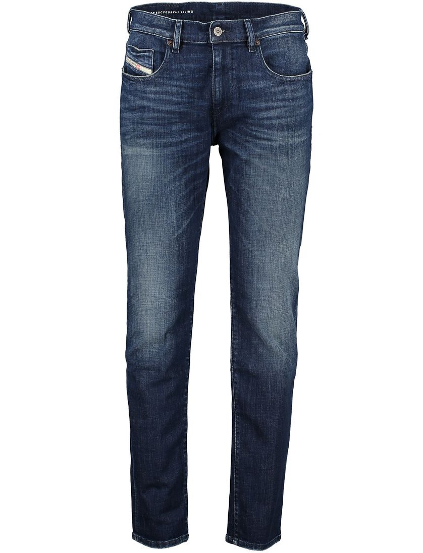 Diesel jeans 5-p donkerblauw effen denim D-strukt