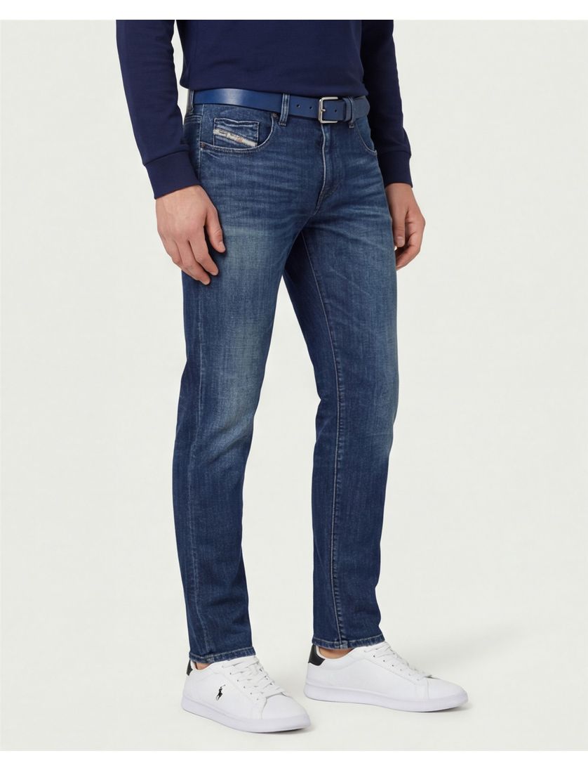 Diesel jeans 5-p donkerblauw effen denim D-strukt