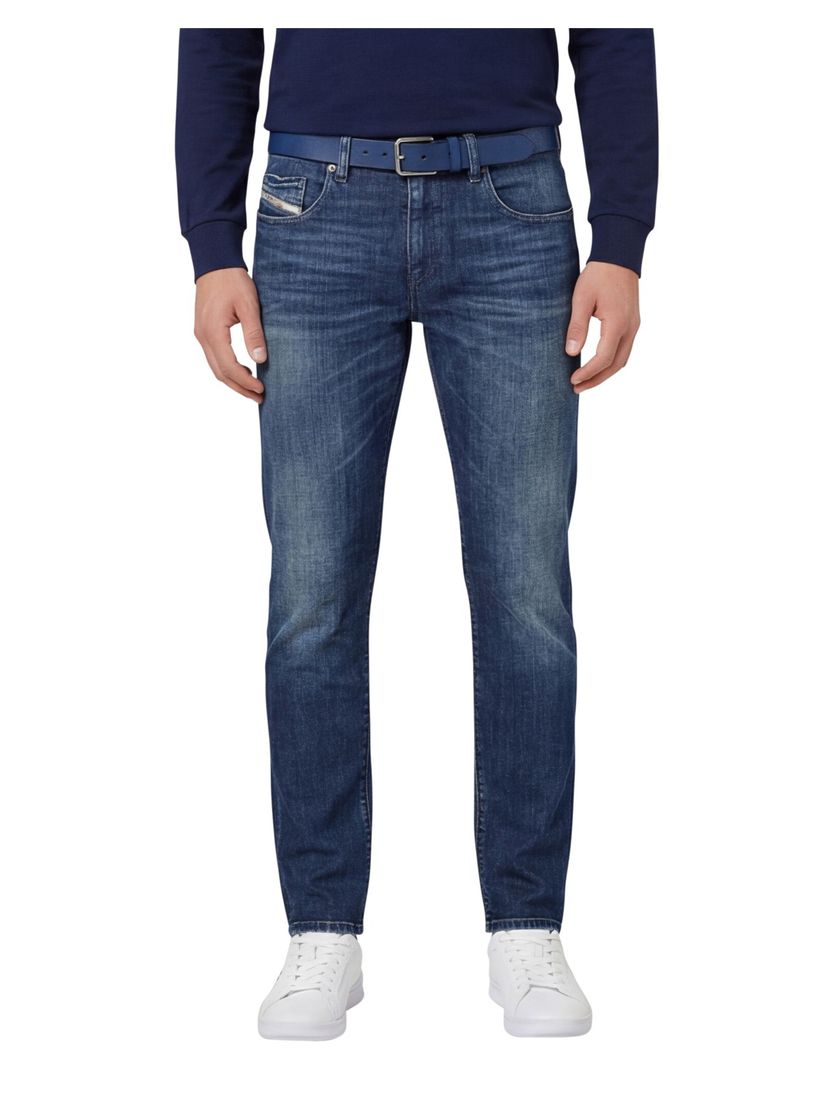 Diesel jeans 5-p donkerblauw effen denim D-strukt