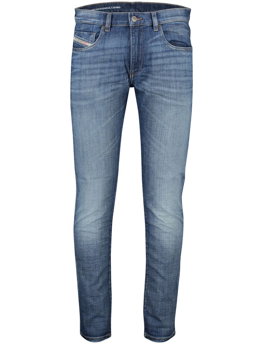 Diesel jeans blauw D-strukt 5-p effen denim