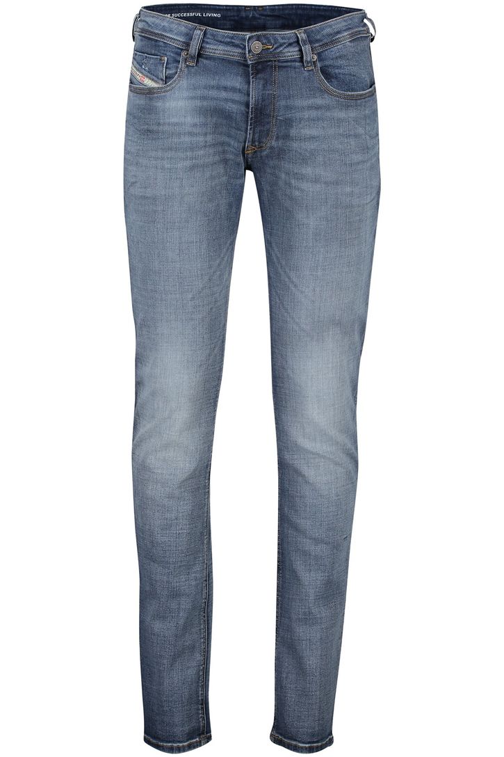 Diesel jeans Sleenker blauw effen denim 5-p