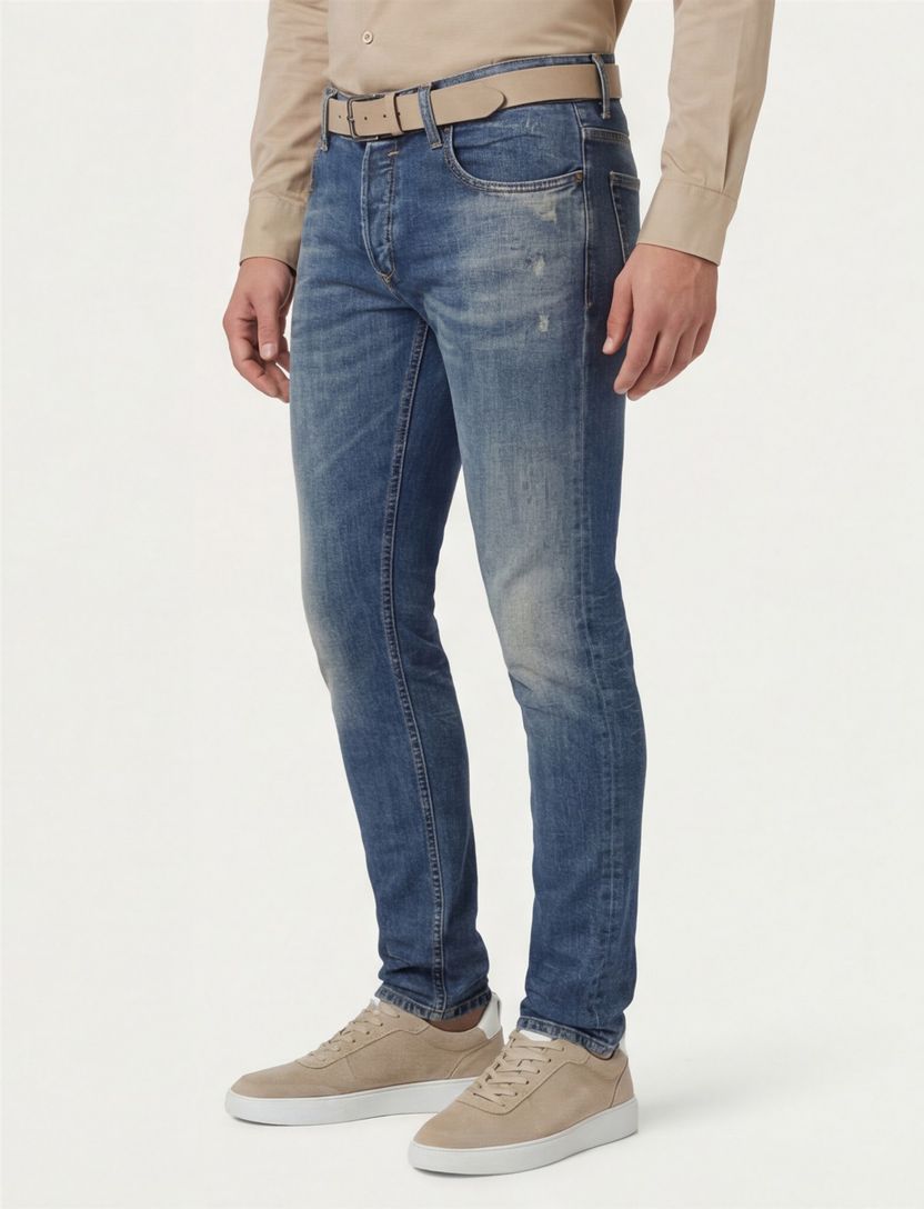 Diesel jeans Sleenker blauw effen denim 5-p