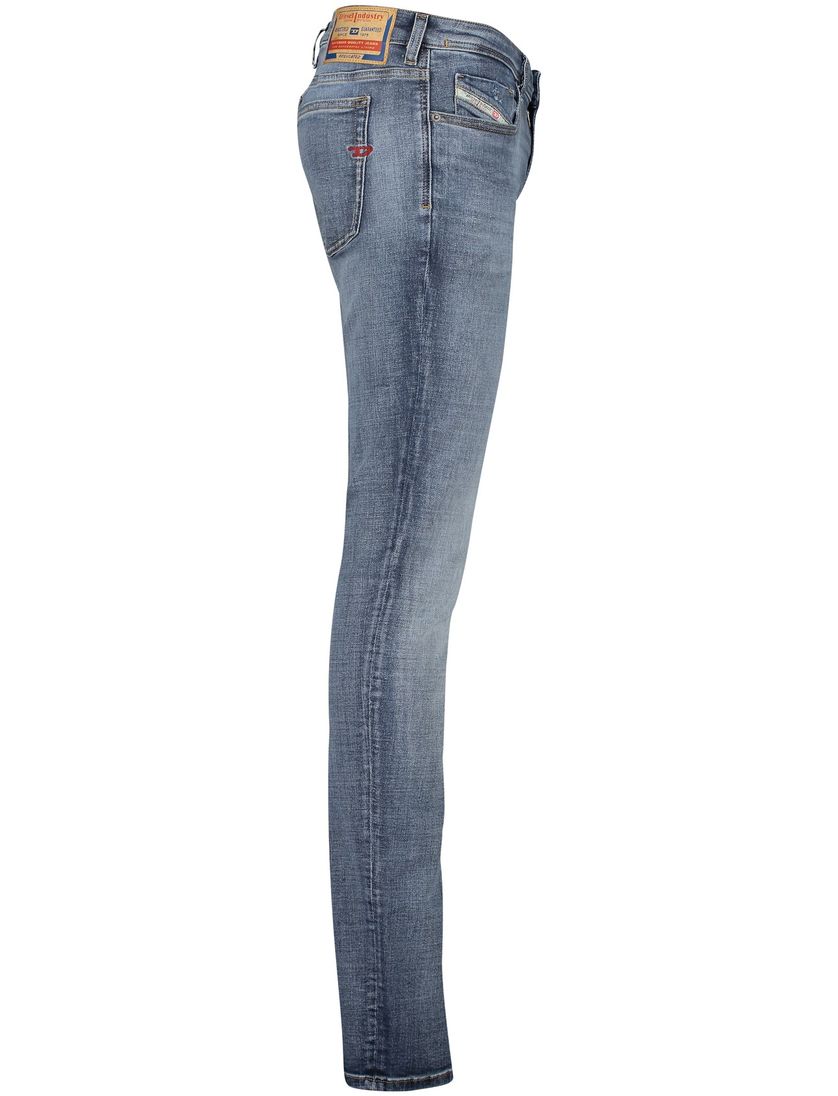 Diesel jeans Sleenker blauw effen denim 5-p