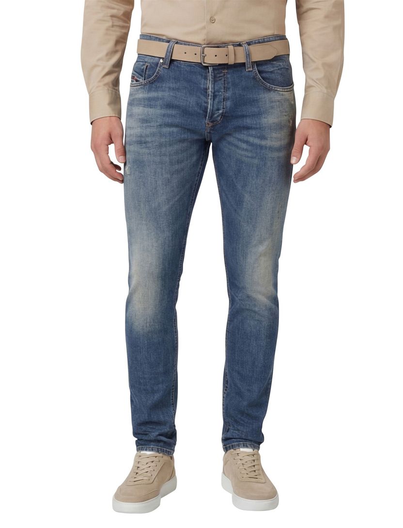 Diesel jeans Sleenker blauw effen denim 5-p