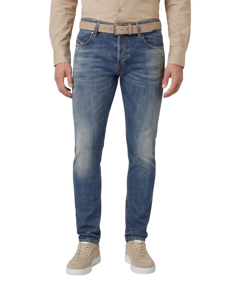 Diesel jeans Sleenker blauw effen denim 5-p