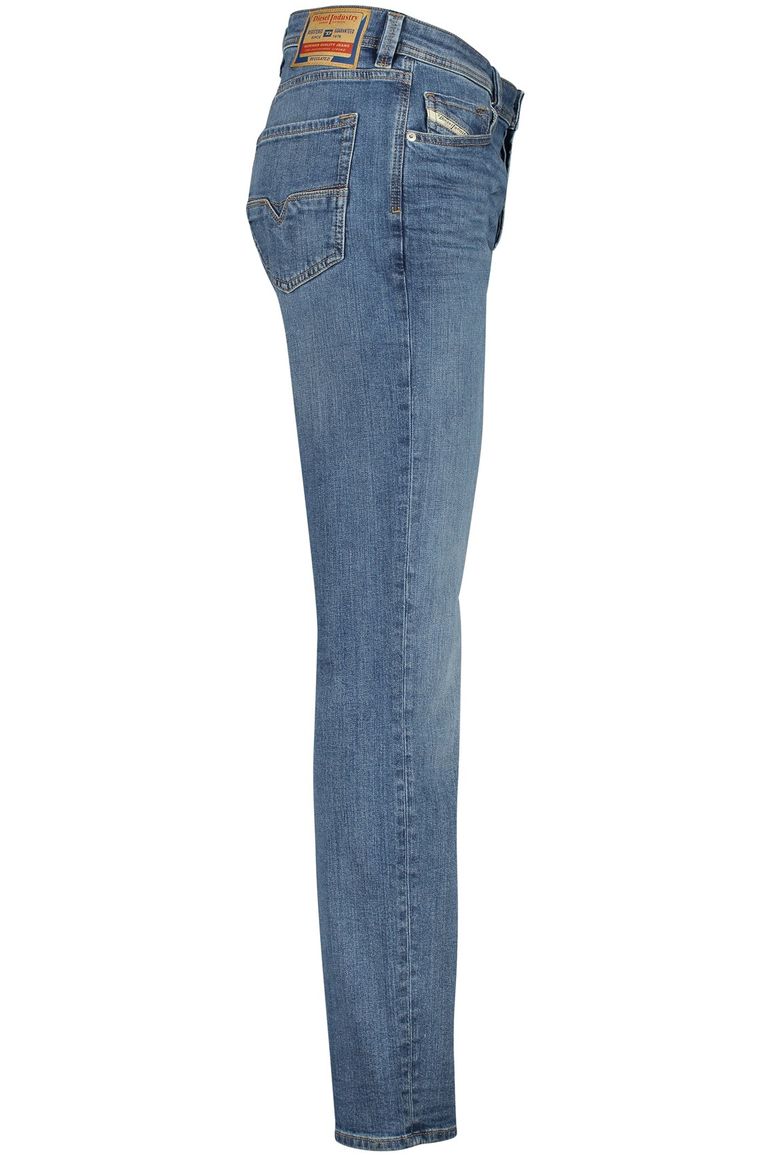 Blauwe Diesel jeans Larkee effen denim