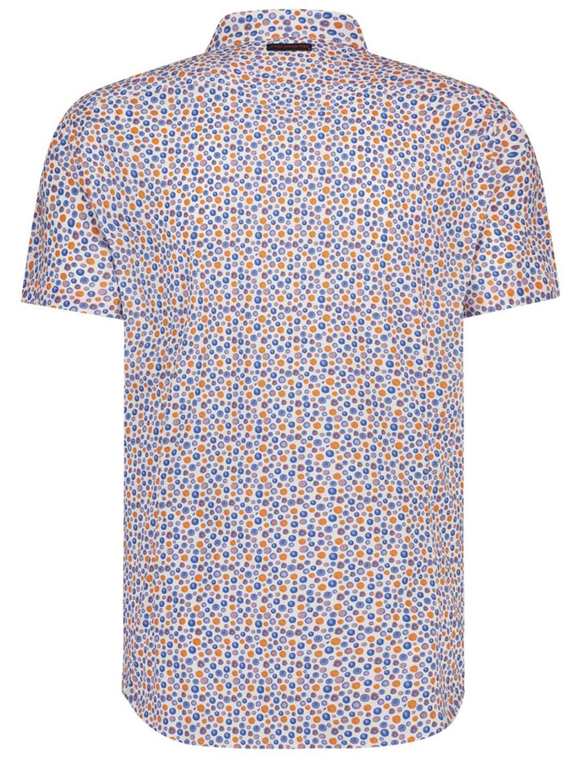 Oranje geprint A Fish Named Fred overhemd korte mouw slim fit