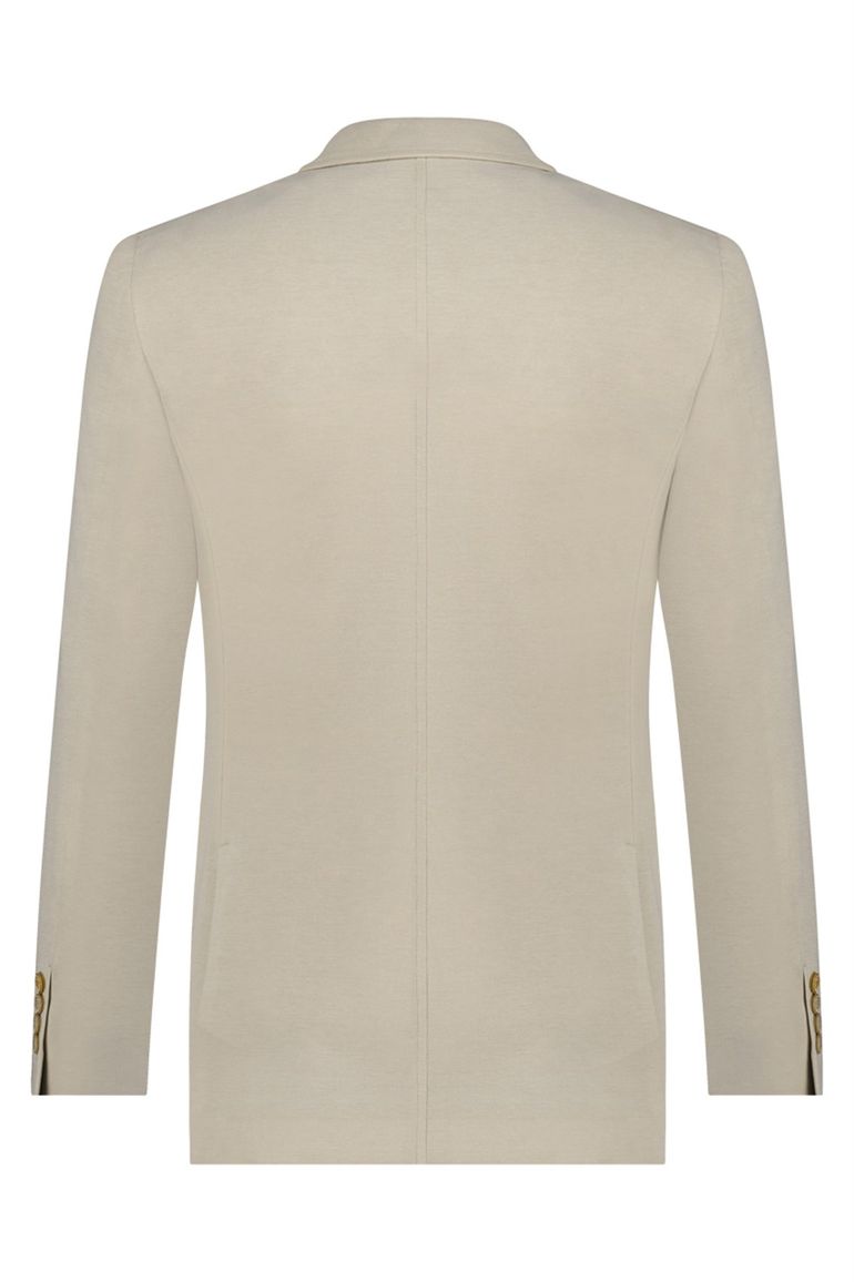 A Fish Named Fred beige katoenen colbert slim fit borstzak