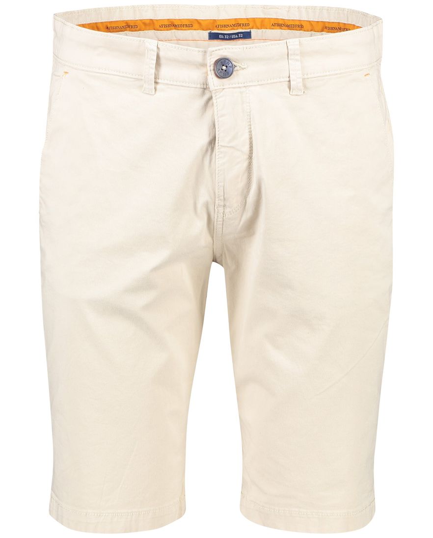 A Fish Named Fred korte broek beige met stretch