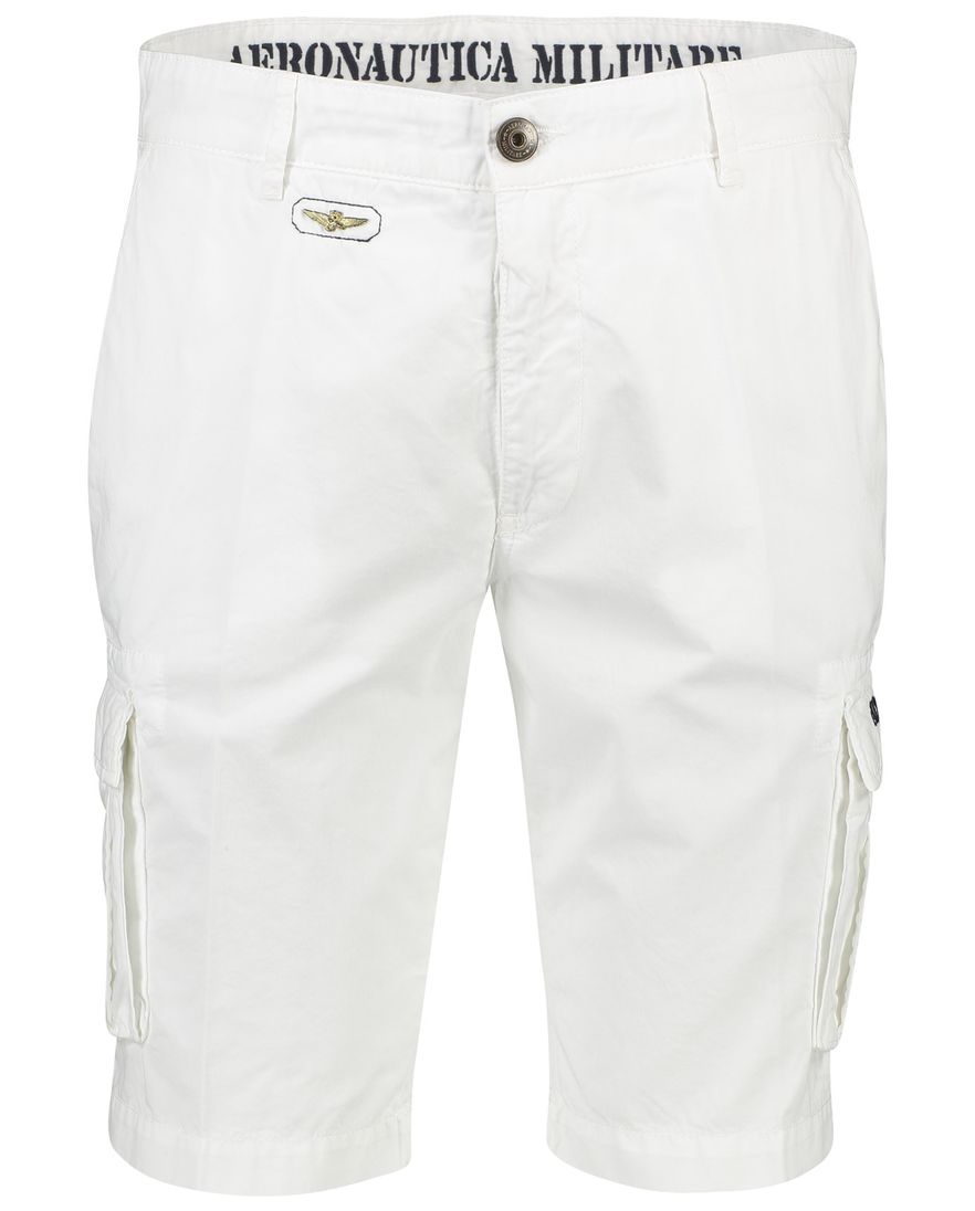 Aeronautica Militare bermuda effen wit katoen
