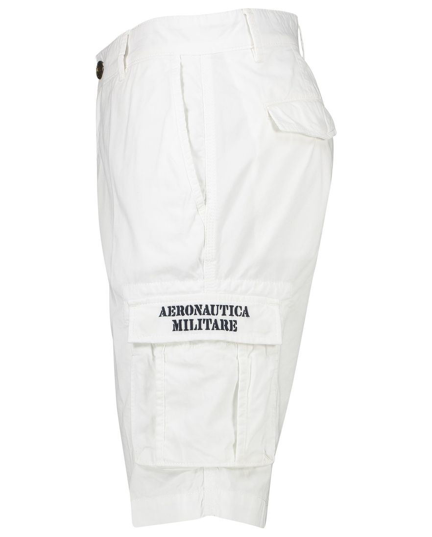 Aeronautica Militare bermuda effen wit katoen