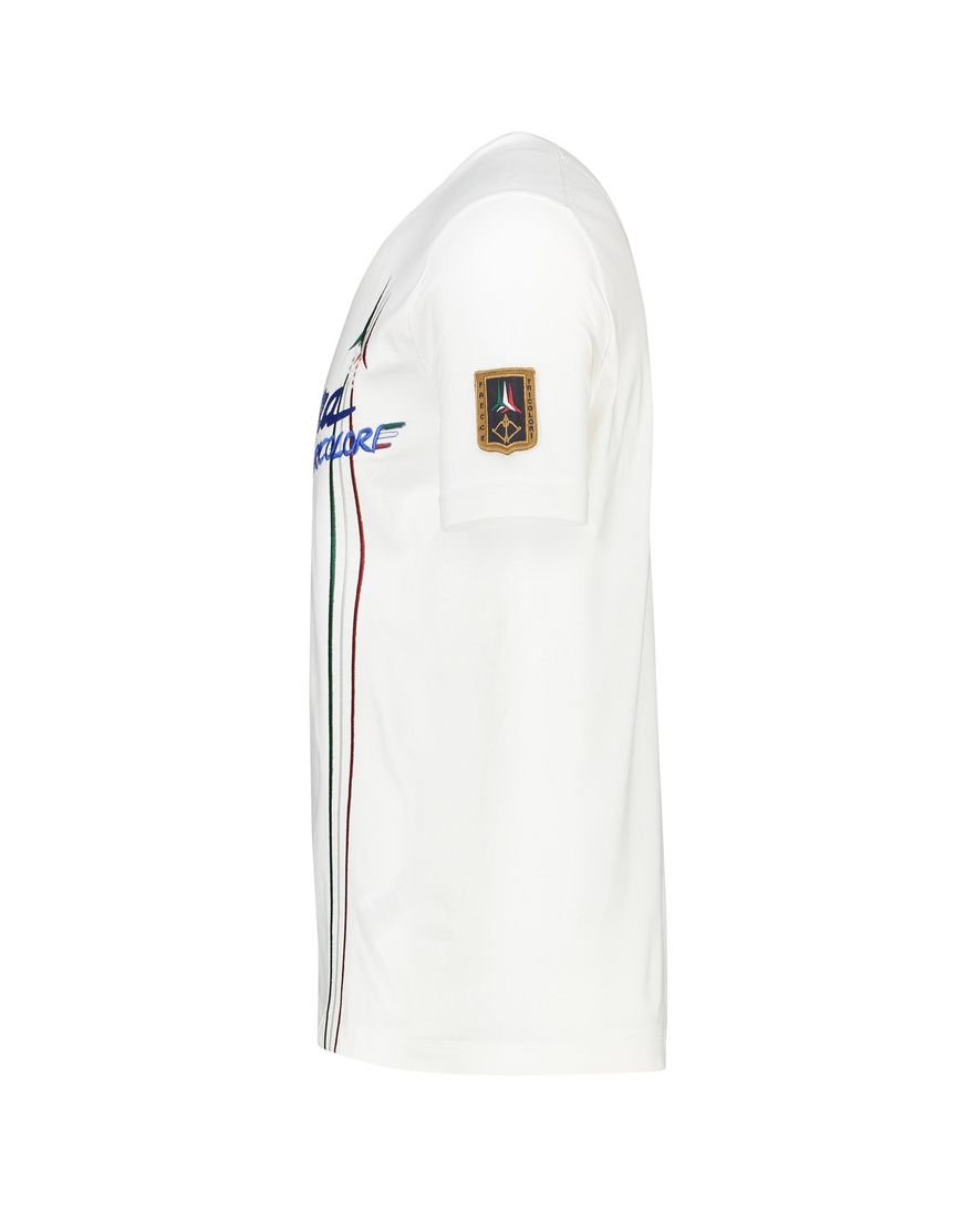 Aeronautica Militare t-shirt wit katoen slim fit met stiksel