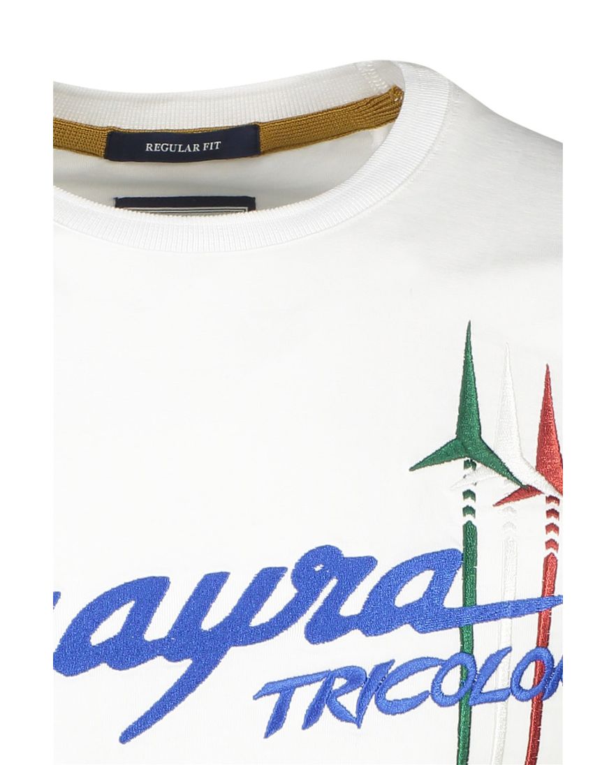 Aeronautica Militare t-shirt wit katoen slim fit met stiksel