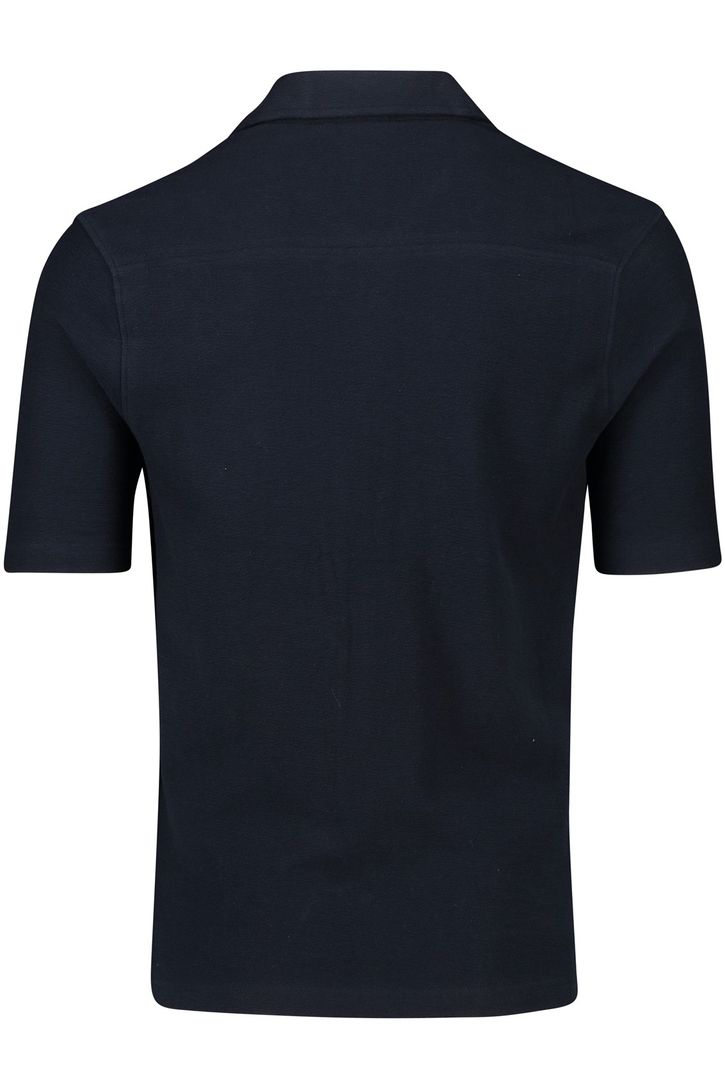 Airforce overhemd korte mouw donkerblauw effen