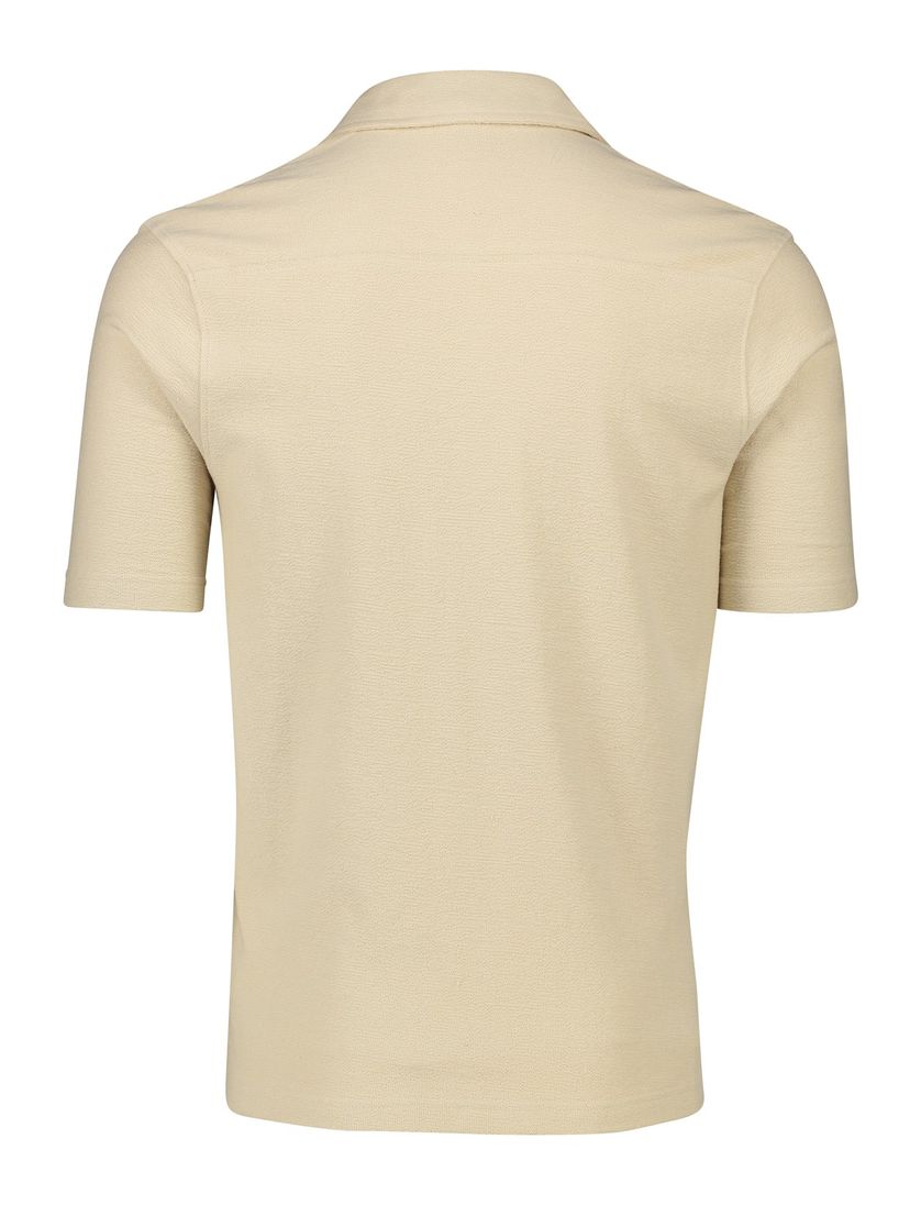 Airforce overhemd korte mouw beige effen knopen
