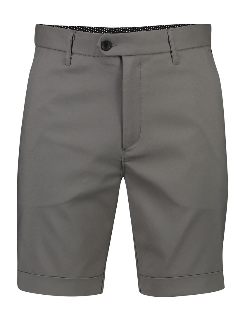 katoenen Airforce korte broek grijs slim fit