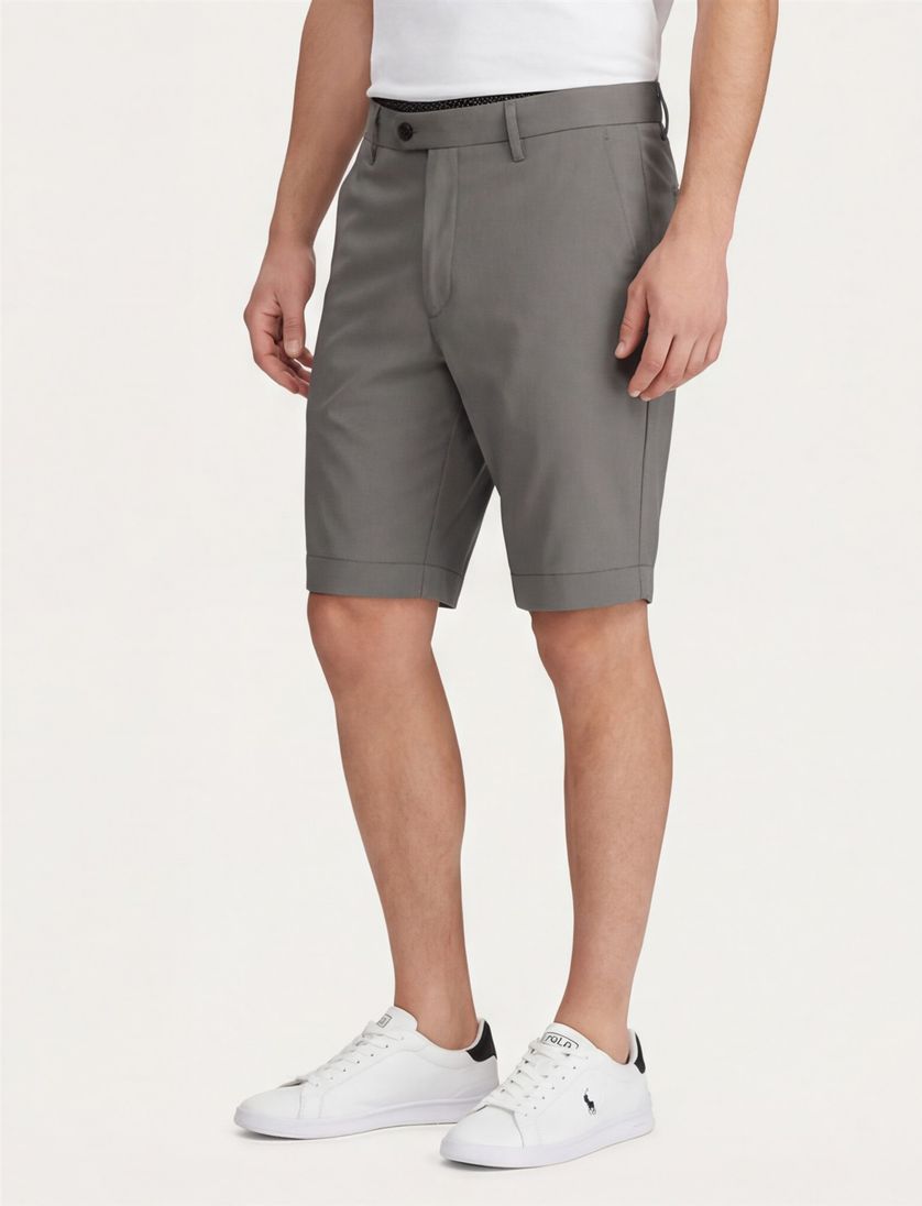 katoenen Airforce korte broek grijs slim fit