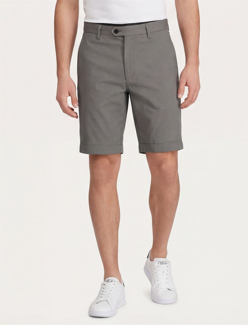 katoenen Airforce korte broek grijs slim fit