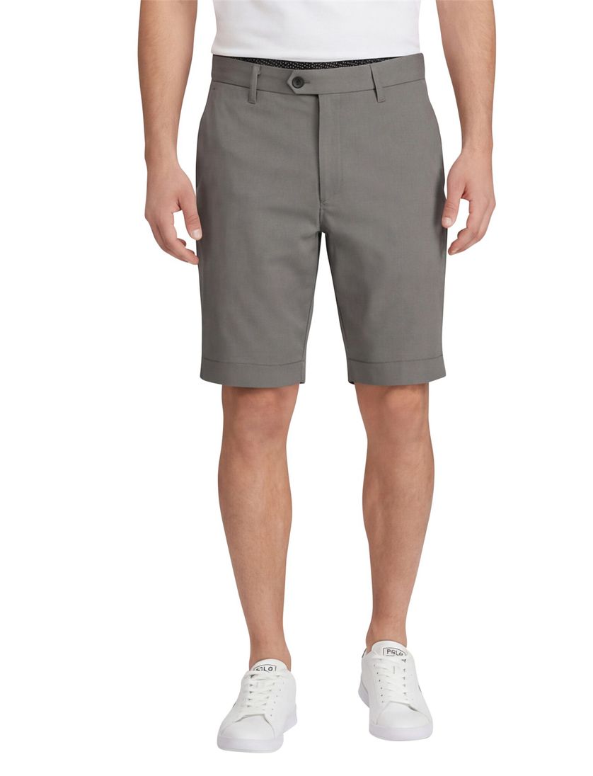 katoenen Airforce korte broek grijs slim fit