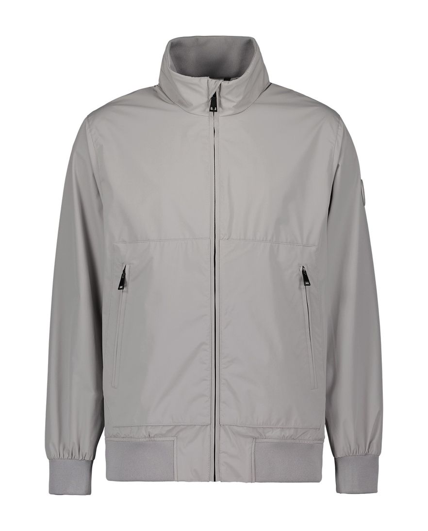 Airforce zomerjas opstaande kraag grijs normale fit ritszakken