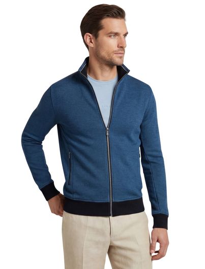 Baileys Baileys vest donkerblauw rits katoen