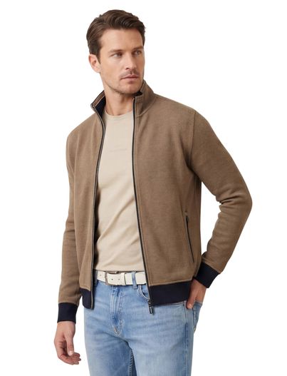 Baileys Baileys vest olijfgroen rits katoen