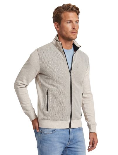 Baileys Baileys vest lichtgrijs katoen rits