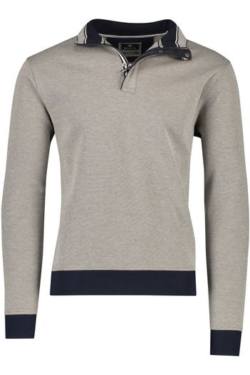 Baileys Baileys trui beige en zwart met rits en knopen