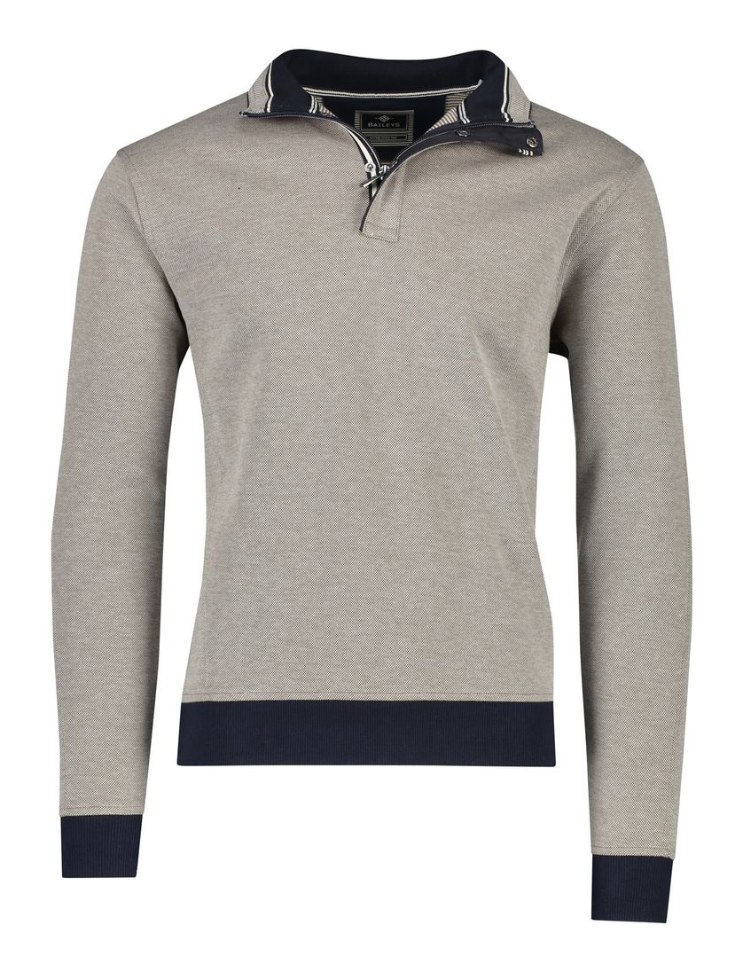 Baileys trui beige en zwart met rits en knopen