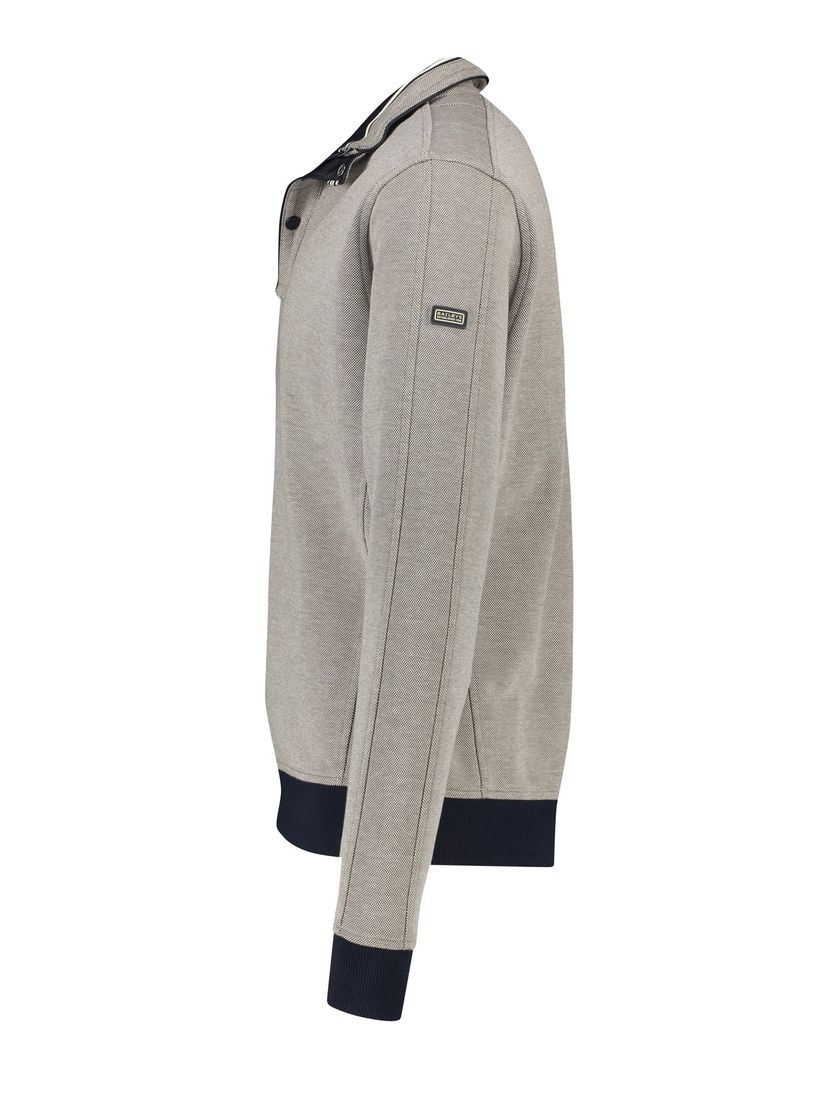 Baileys trui beige en zwart met rits en knopen