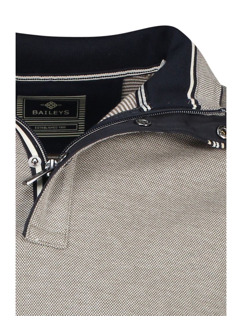Baileys trui beige en zwart met rits en knopen