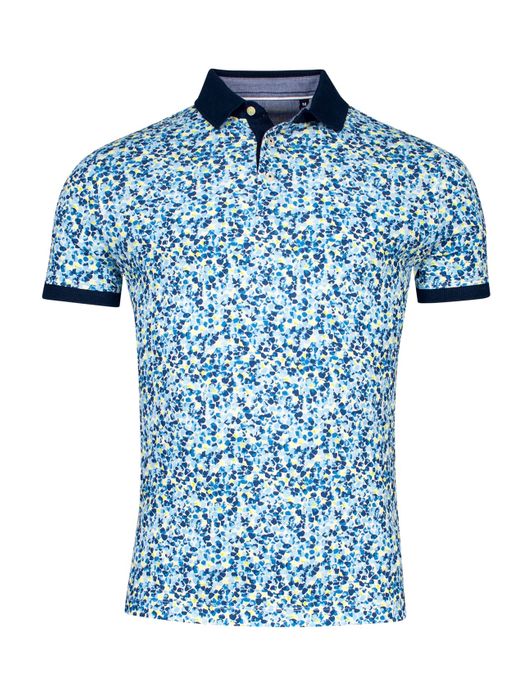 Baileys geprinte polo blauw