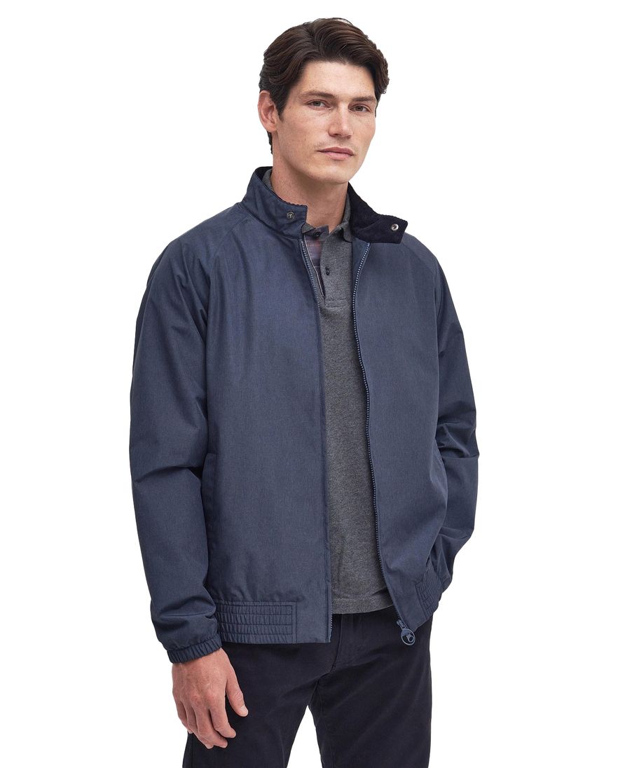 Barbour zomerjas rits + knoop slim fit donkerblauw