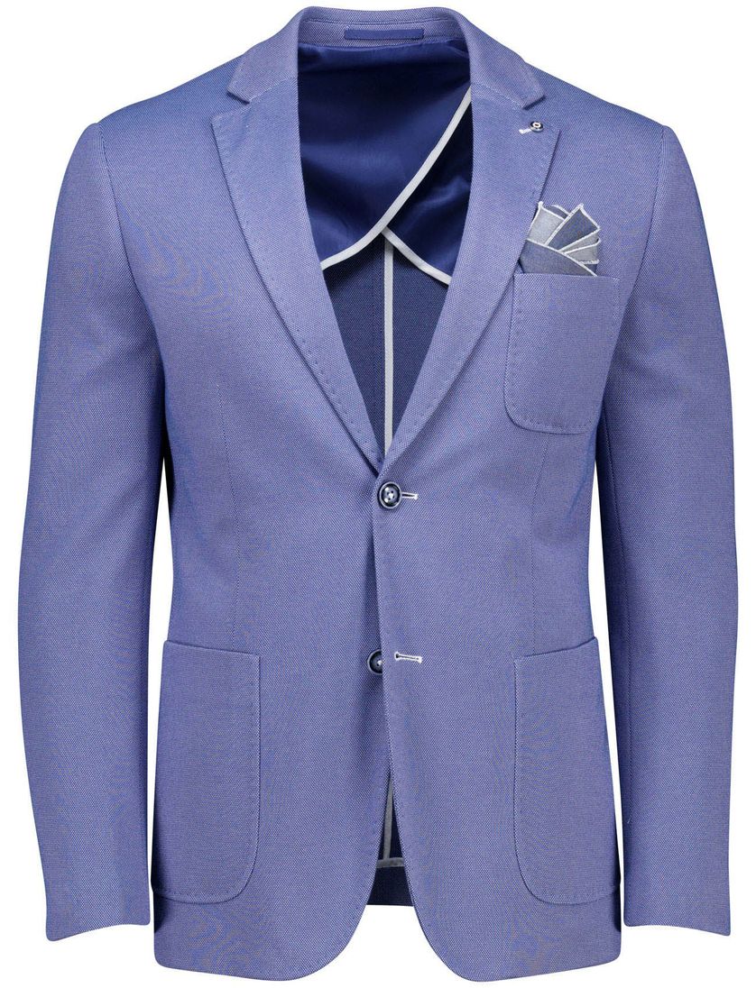 Blue Industry colbert effen blauw katoen