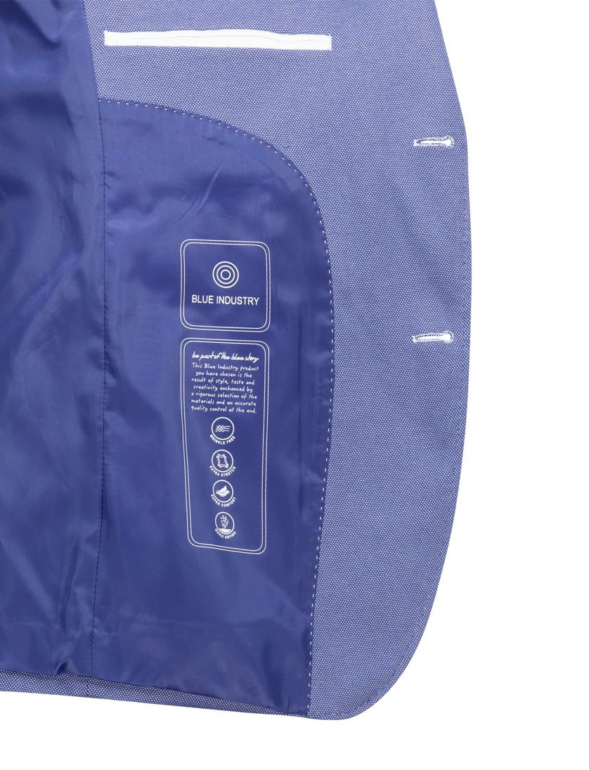 Blue Industry colbert effen blauw katoen