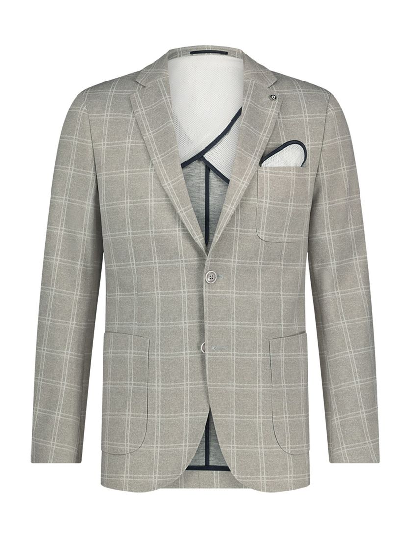 Blue Industry colbert taupe geruit