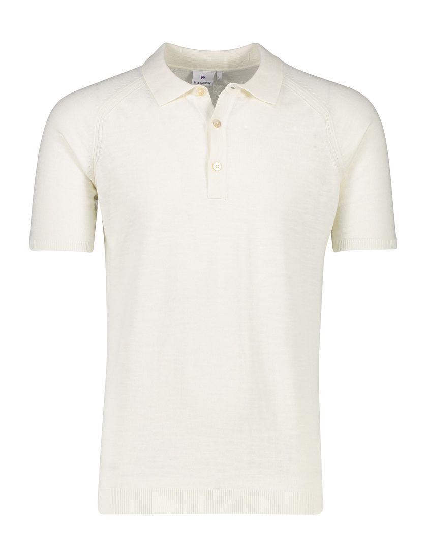 Katoenen Blue Industry polo wijde fit wit