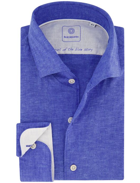 Blue Industry overhemd blauw effen