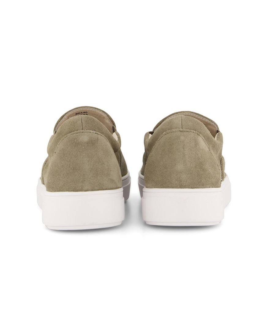 Blackstone instappers laag groen leer