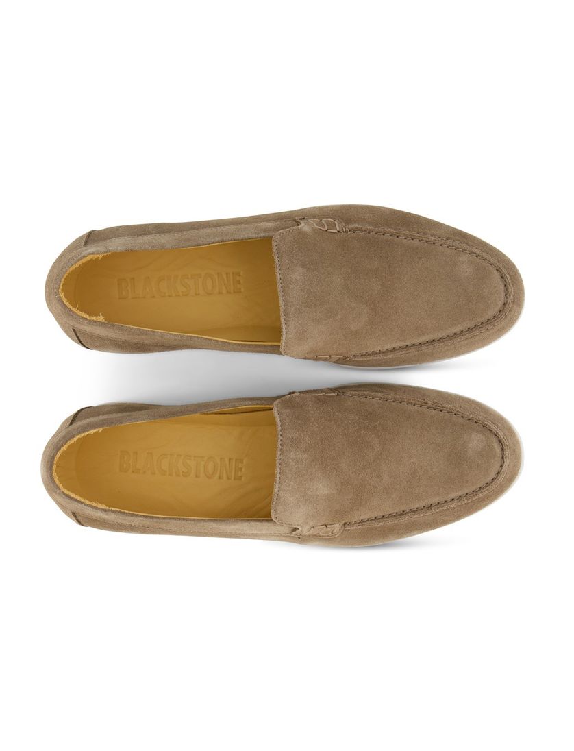 Lage Blackstone bruine loafers leer