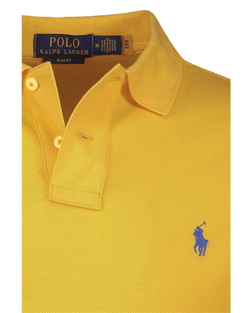 Polo Ralph Lauren katoenen polo slim fit geel 2-knoops